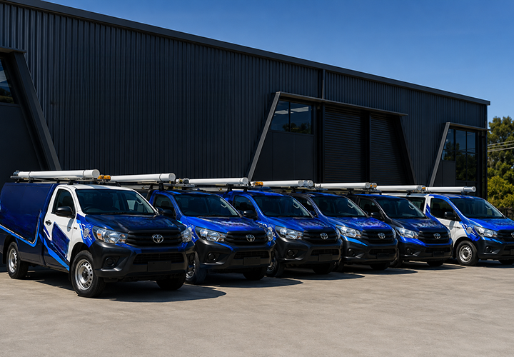 Fleet of Yowie Bay Blocked Drains plumbing vans