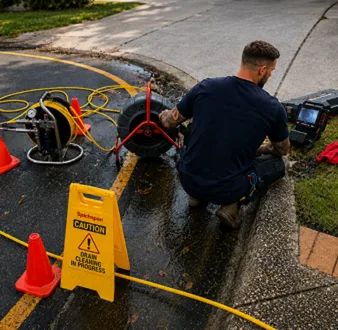 Repairing a burst drain pipe at a Yowie Bay home